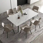 Set da pranzo allungabile da 7 pezzi da 160 cm a 240 cm con piano in pietra sinterizzata e 6 sedie