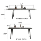 Set da pranzo allungabile da 7 pezzi da 160 cm a 240 cm con piano in pietra sinterizzata e 6 sedie
