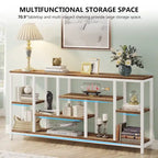 70.9 inch Console Sofa Table with Storage, 3-Tier Entryway Table for Hallway