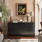 Clihome High Gloss 4-Door Storage Accent Buffets Sideboards