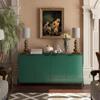 Clihome High Gloss 4-Door Storage Accent Buffets Sideboards