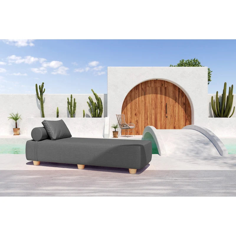 JaxxAlvyOutdoor Sun Lounger - Luxurious Sunbed with Wood Feet Sunbrella