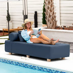 JaxxAlvyOutdoor Sun Lounger - Luxurious Sunbed with Wood Feet Sunbrella