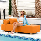 JaxxAlvyOutdoor Sun Lounger - Luxurious Sunbed with Wood Feet Sunbrella