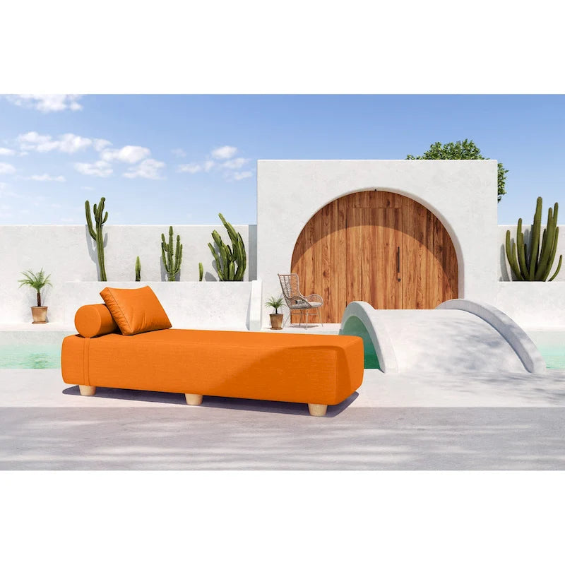 JaxxAlvyOutdoor Sun Lounger - Luxurious Sunbed with Wood Feet Sunbrella