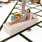 JaxxAlvyOutdoor Sun Lounger - Luxurious Sunbed with Wood Feet Sunbrella