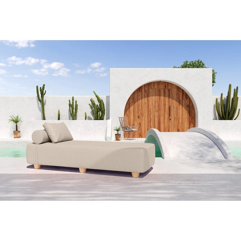 JaxxAlvyOutdoor Sun Lounger - Luxurious Sunbed with Wood Feet Sunbrella