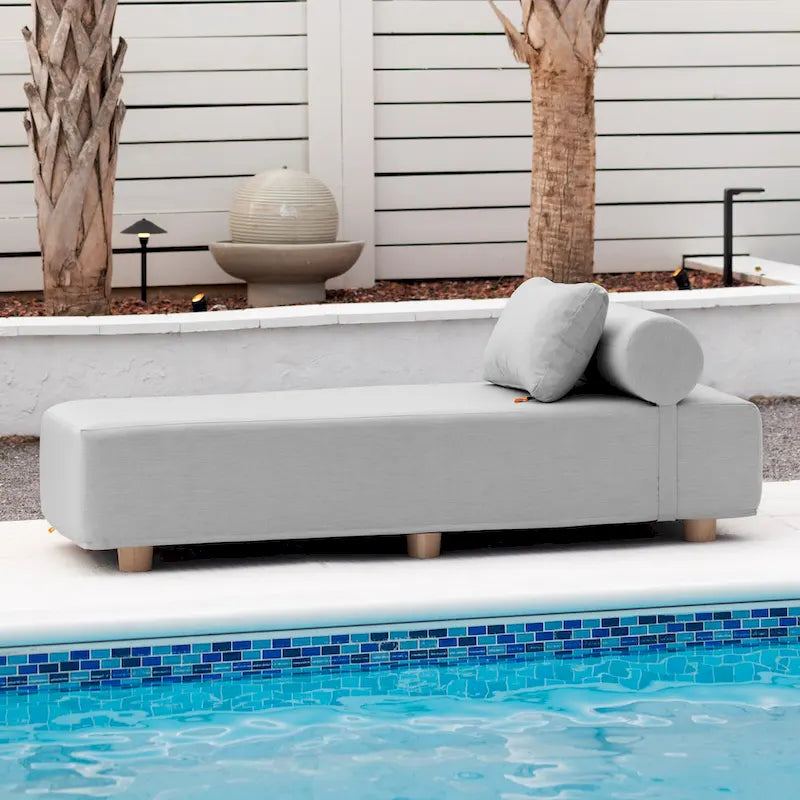JaxxAlvyOutdoor Sun Lounger - Luxurious Sunbed with Wood Feet Sunbrella