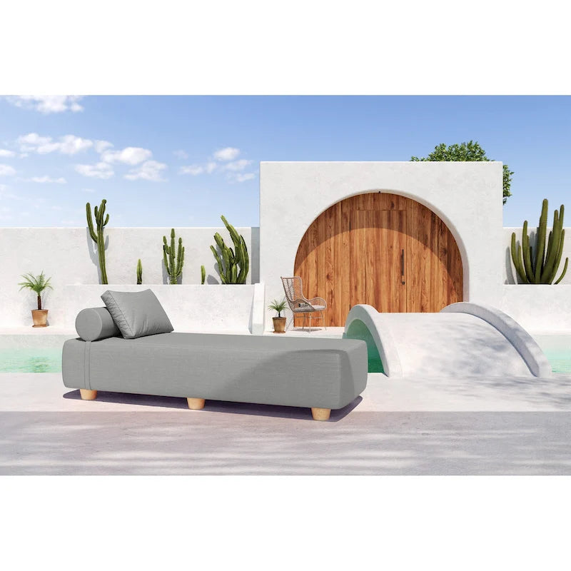 JaxxAlvyOutdoor Sun Lounger - Luxurious Sunbed with Wood Feet Sunbrella