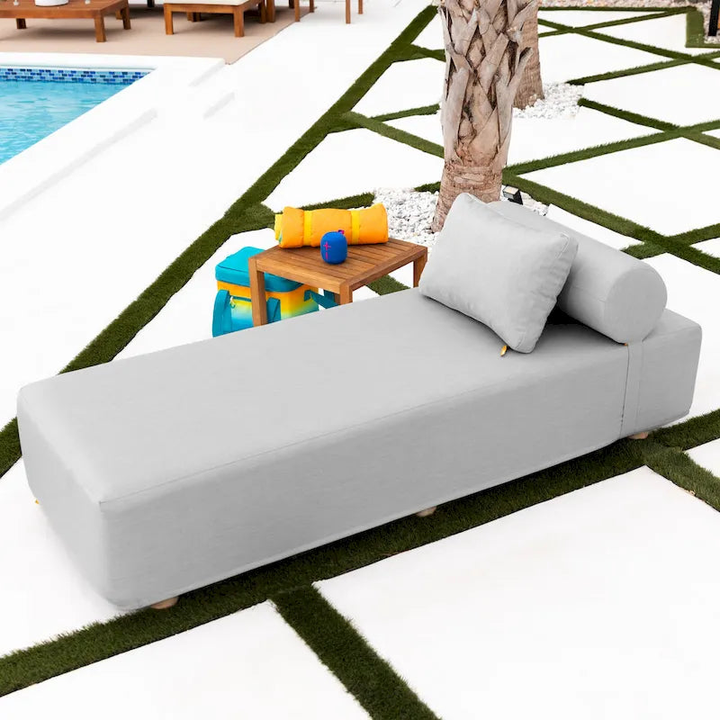 JaxxAlvyOutdoor Sun Lounger - Luxurious Sunbed with Wood Feet Sunbrella