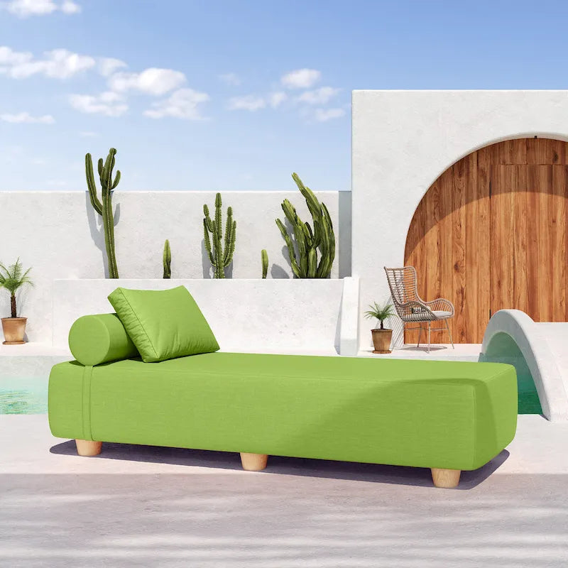 JaxxAlvyOutdoor Sun Lounger - Luxurious Sunbed with Wood Feet Sunbrella