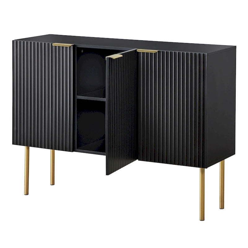 Lifestorey Valen Channel Front Sideboard/Buffet with Adjustable Shelves