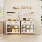 Kitchen Sideboard Buffet Storage Cabinet with 2 Drawers, Coffee Bar Cabinet ,Wood Entryway Cabinet with Double Door Cupboard