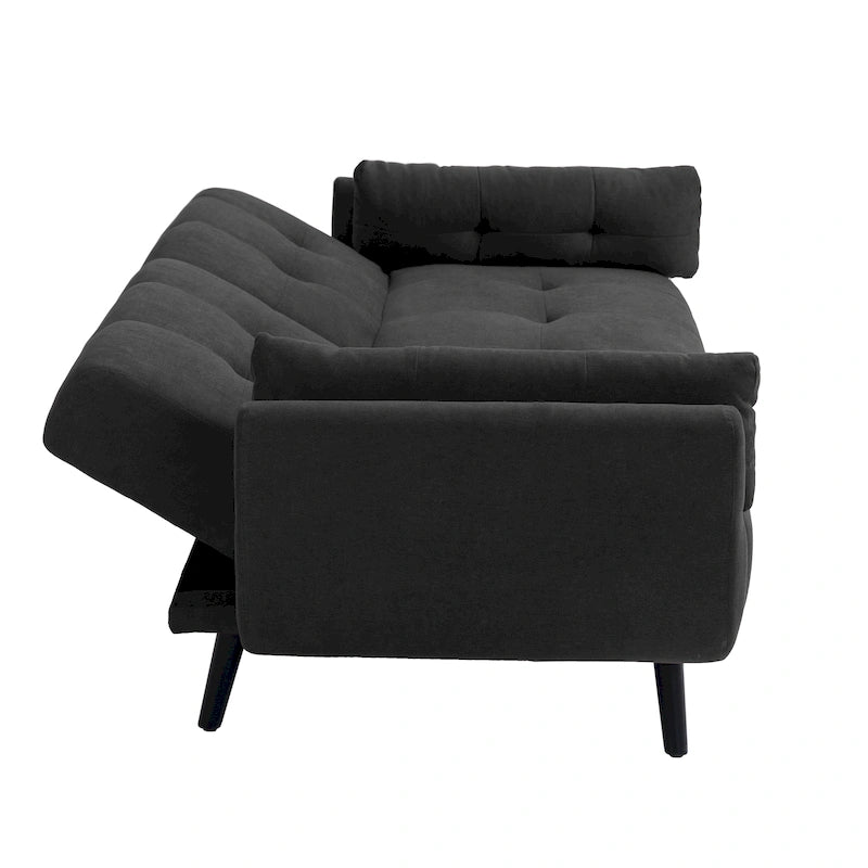 Modern Adjustable Backrest Convertible Futon Sleeper Couch