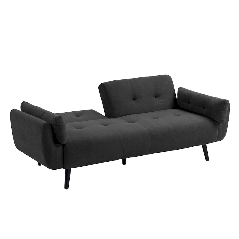 Modern Adjustable Backrest Convertible Futon Sleeper Couch