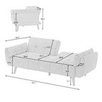 Modern Adjustable Backrest Convertible Futon Sleeper Couch