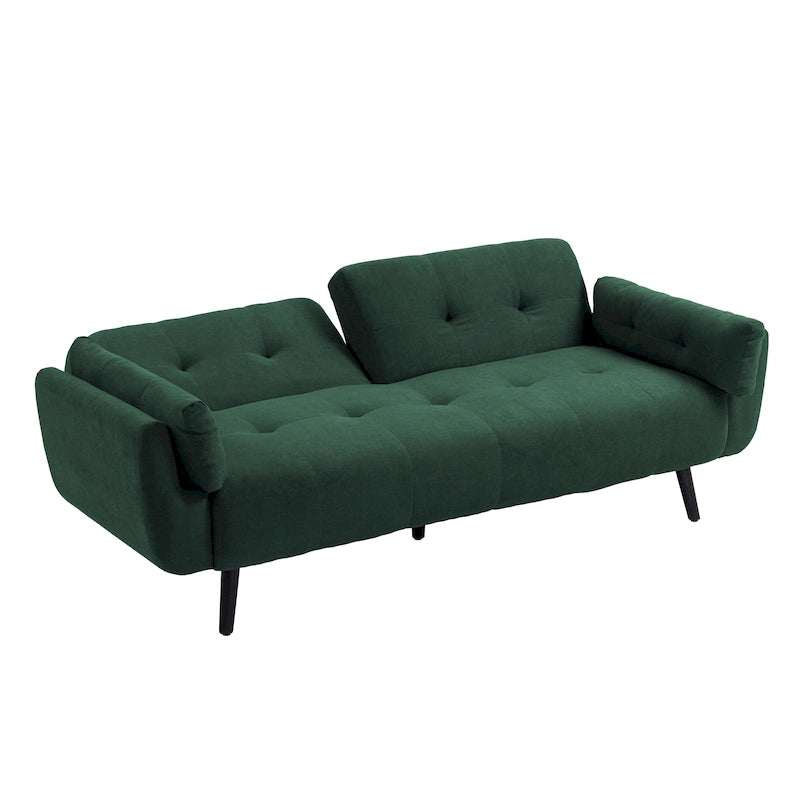 Modern Adjustable Backrest Convertible Futon Sleeper Couch