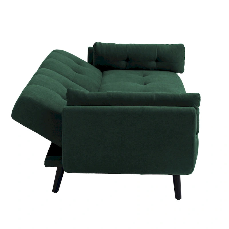 Modern Adjustable Backrest Convertible Futon Sleeper Couch
