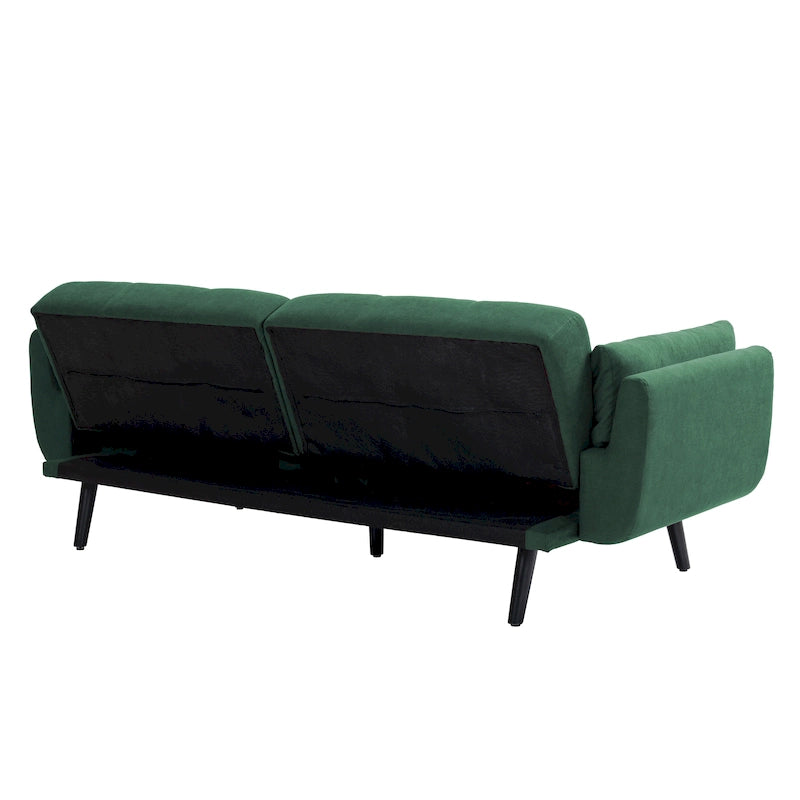 Modern Adjustable Backrest Convertible Futon Sleeper Couch