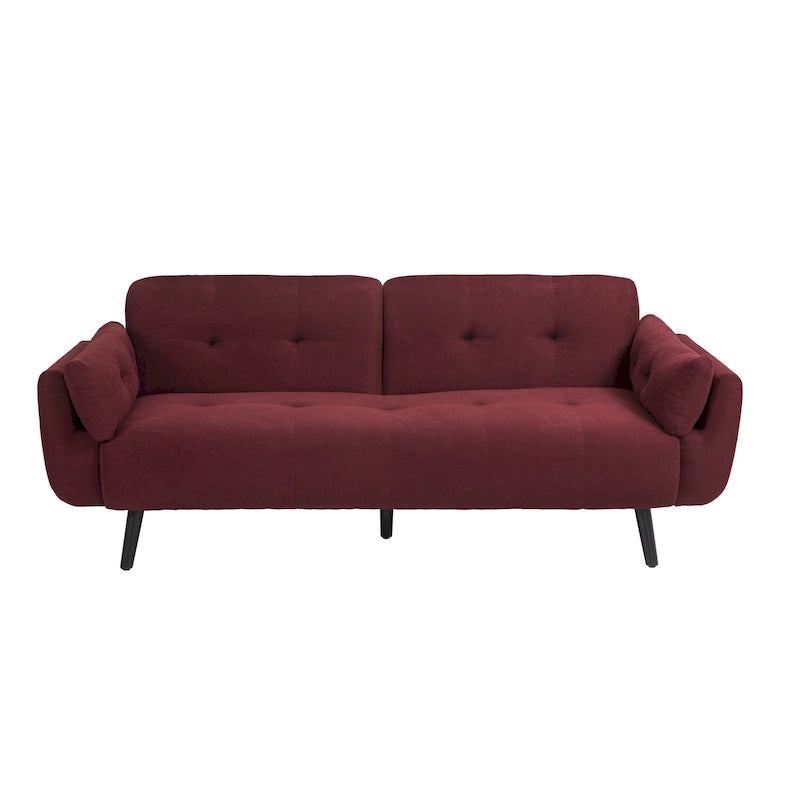 Modern Adjustable Backrest Convertible Futon Sleeper Couch