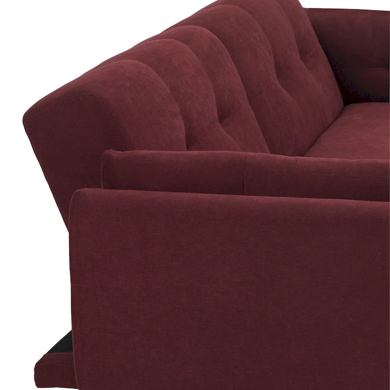 Modern Adjustable Backrest Convertible Futon Sleeper Couch