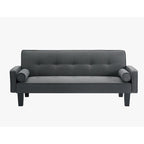Linen Fabric Modern Convertible Sofa Bed with Removable Armrests