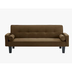 Linen Fabric Modern Convertible Sofa Bed with Removable Armrests
