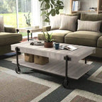 Hyssop Farmhouse 47-inch Steel 1-Shelf Coffee Table by Furniture of America
