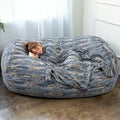 Grand Lounger 7 Foot Bean Bag Sofa For Adults - Luxe Faux Fur