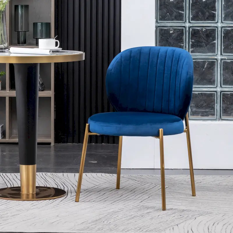 Roundhill Furniture Amoa Contemporary 5-Piece Dining Set, White Round Table and 4 Chairs