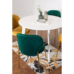 Roundhill Furniture Amoa Contemporary 5-Piece Dining Set, White Round Table and 4 Chairs