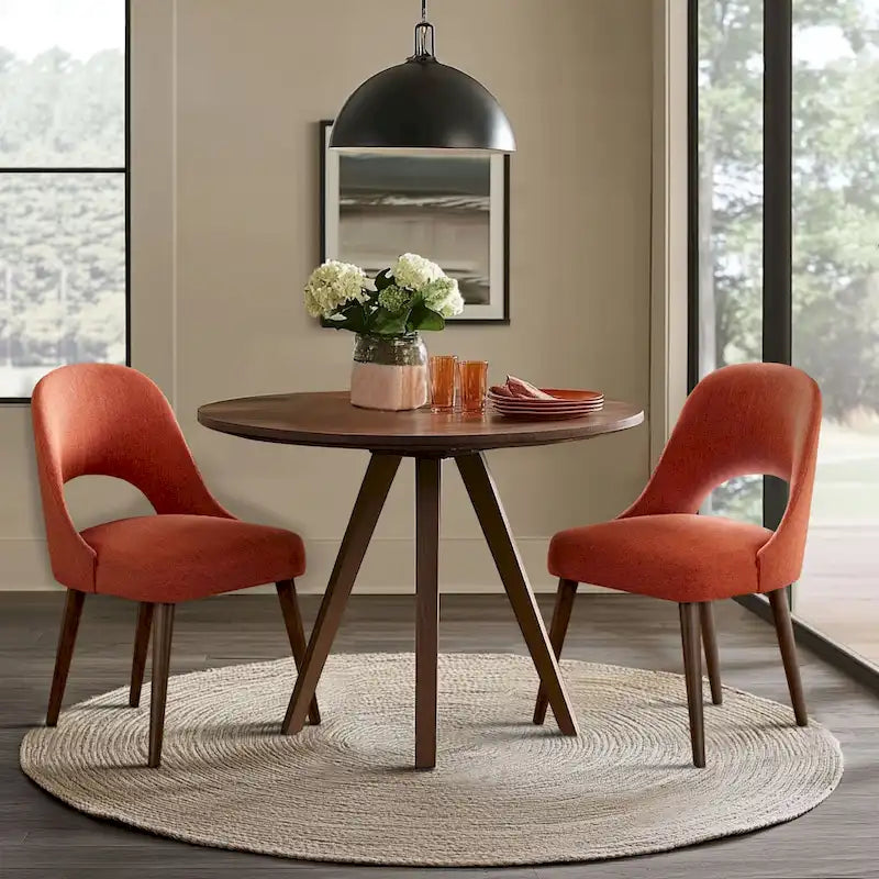 INK+IVY Nola Upholstered Dining Side Chairs with Cutout Back design (Set of 2)