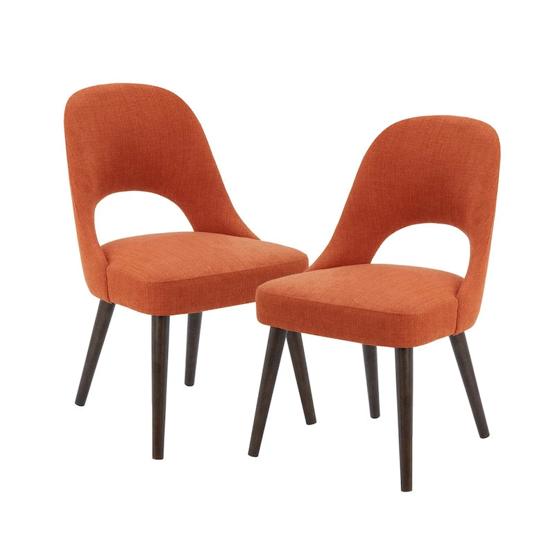 INK+IVY Nola Upholstered Dining Side Chairs with Cutout Back design (Set of 2)