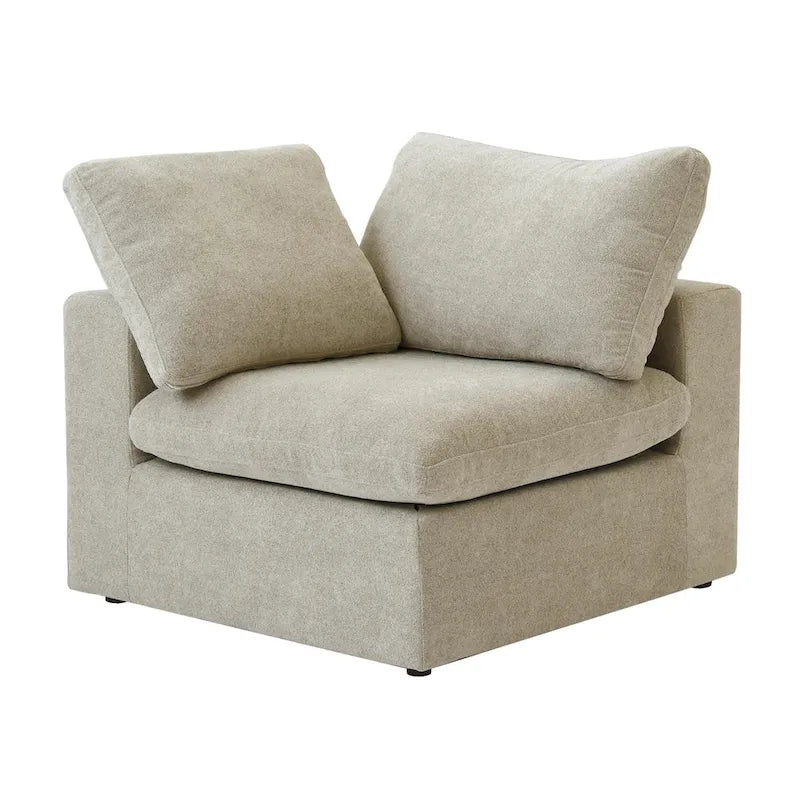 120 inch Contemporary Soft Commix Down Filled Cushions 3-Piece Sectional Sofa