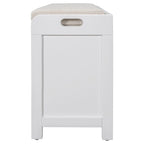 Storage Bench with Removable Basket and 2 Drawers, Fully Assembled Shoe Bench with Removable Cushion - 32 L x 11.8 W x 20 H