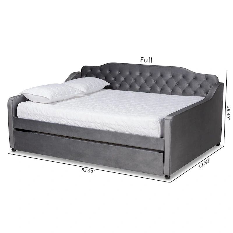 Divano letto estraibile Silver Orchid Titus contemporaneo trapuntato in velluto