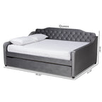 Divano letto estraibile Silver Orchid Titus contemporaneo trapuntato in velluto