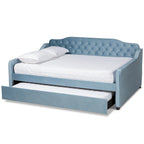 Divano letto estraibile Silver Orchid Titus contemporaneo trapuntato in velluto