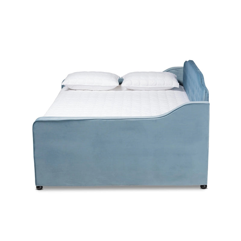 Divano letto estraibile Silver Orchid Titus contemporaneo trapuntato in velluto