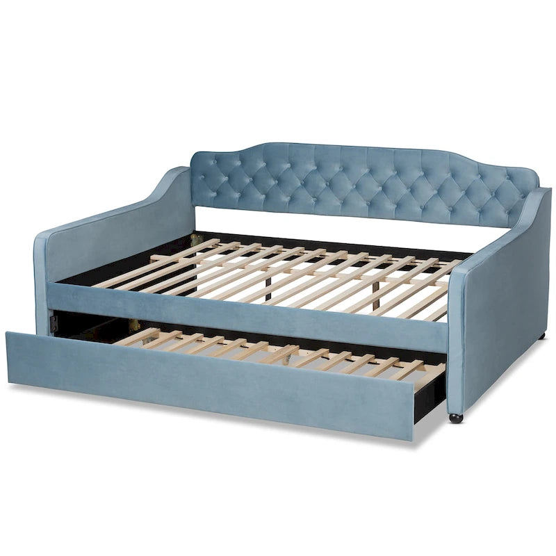 Divano letto estraibile Silver Orchid Titus contemporaneo trapuntato in velluto