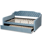 Divano letto estraibile Silver Orchid Titus contemporaneo trapuntato in velluto