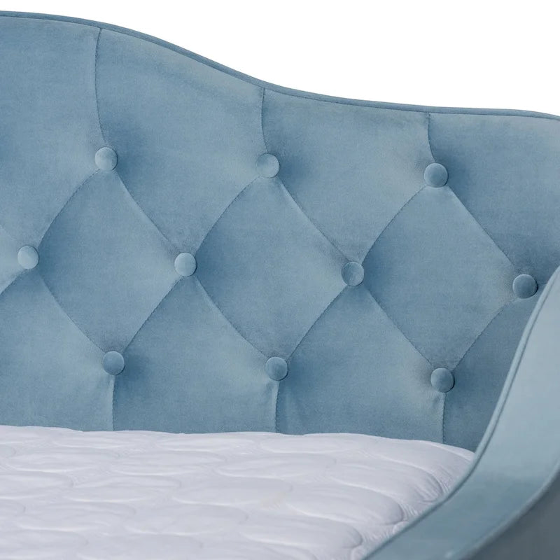 Divano letto estraibile Silver Orchid Titus contemporaneo trapuntato in velluto
