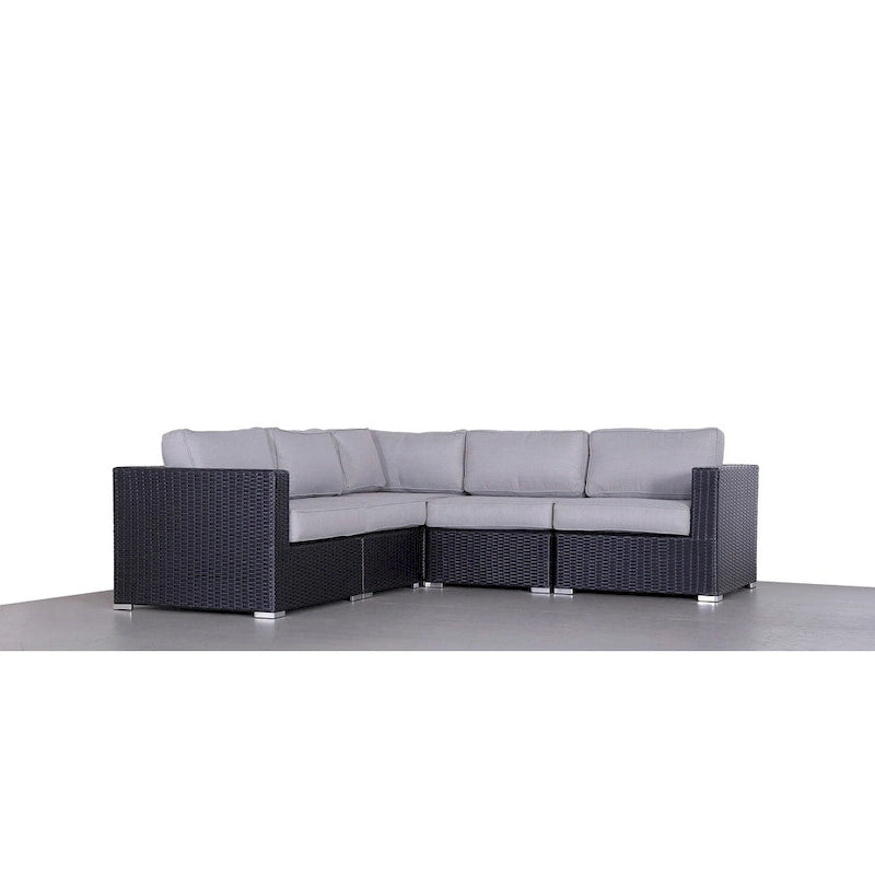 LSI Wide Outdoor Wicker Reversible Patio Sectional with Cushions