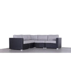 LSI Wide Outdoor Wicker Reversible Patio Sectional with Cushions