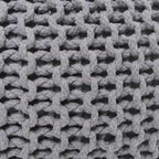 Hand Knitted Pouf Cotton Braided Cord Cable Ottoman - Foot Stool - Accent Seat Furniture Bean Bag - Living Room Kids - 18x18x14