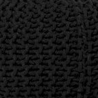Hand Knitted Pouf Cotton Braided Cord Cable Ottoman - Foot Stool - Accent Seat Furniture Bean Bag - Living Room Kids - 18x18x14