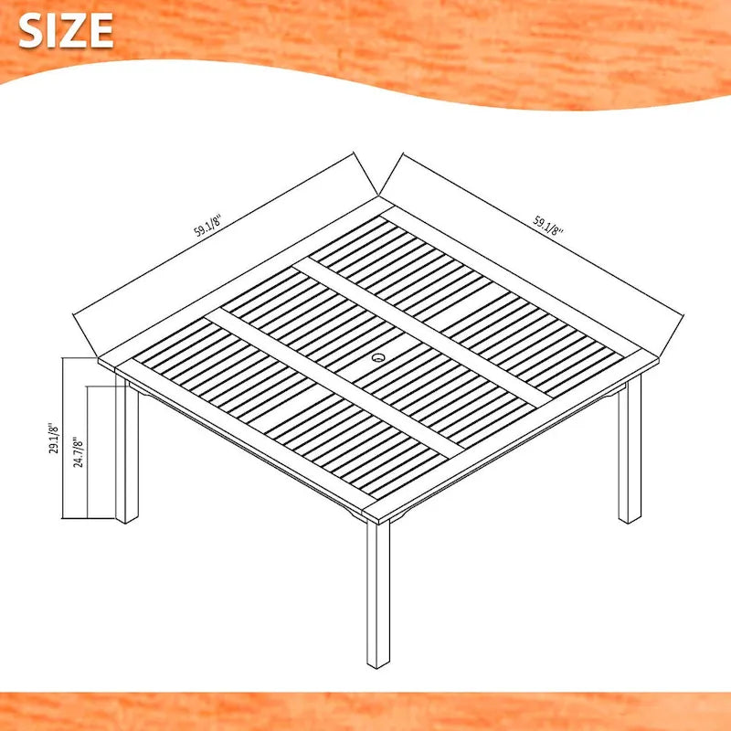 Outdoor 9pc Square Patio Dining Set