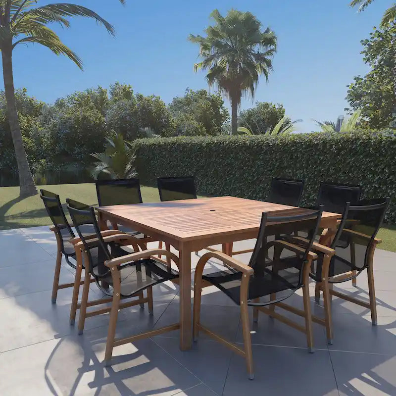 Outdoor 9pc Square Patio Dining Set