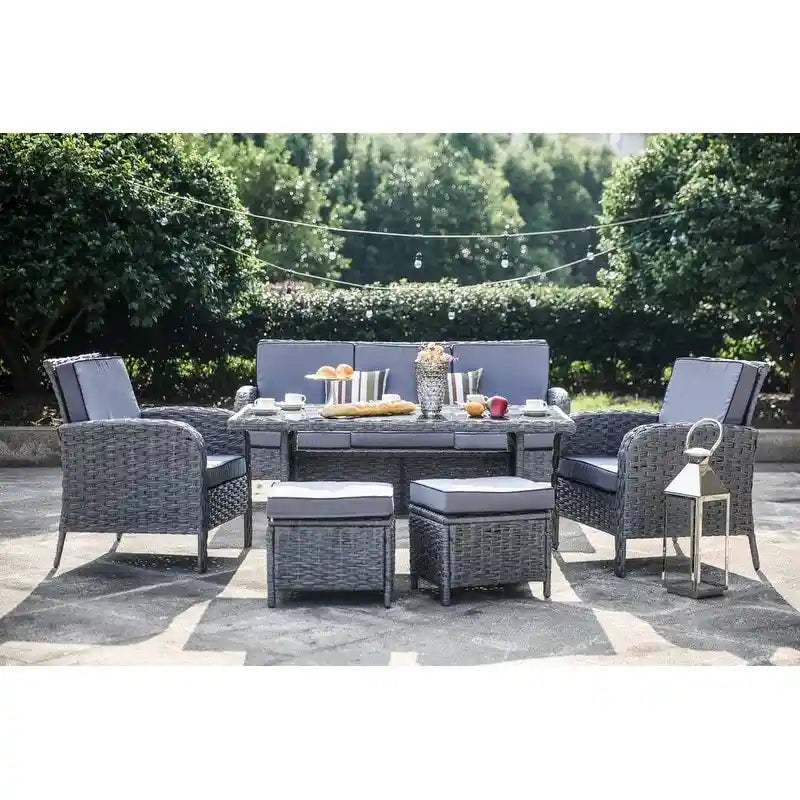 PATIO FESTIVAL 6-Piece Cushioned Conversation/ Dining Set