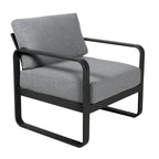 6 Person Outdoor L-Shape Metal Sectional Sofa Set with Cusions and Coffee Table